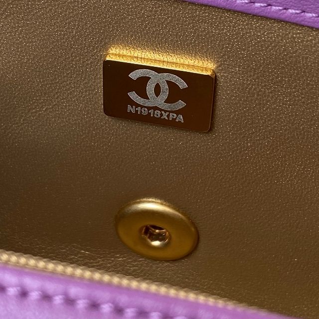 2022 CC original lambskin small flap bag AS1786 purple