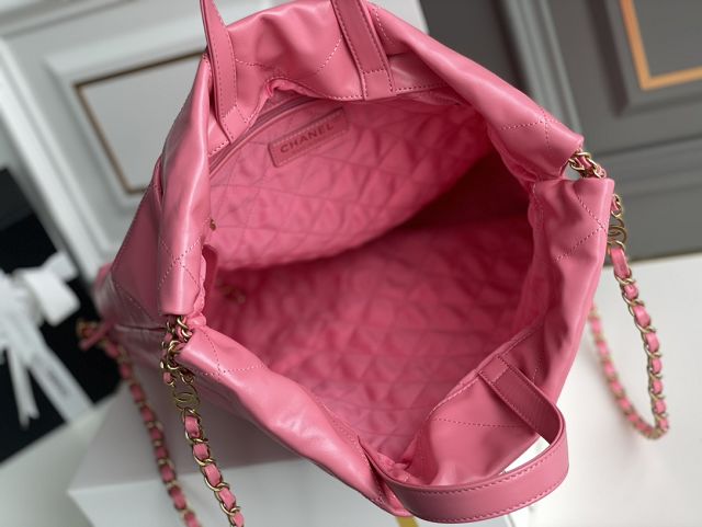 2022 CC original shiny calfskin 22 backpack AS3313 pink