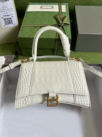 2022 GG original crocodile calfskin hacker project small hourglass bag 5935461 white