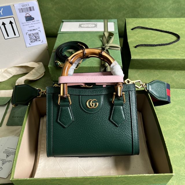 GG original calfskin diana mini tote bag 702732 green