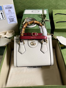 GG original calfskin diana mini tote bag 702732 white