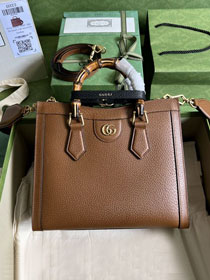 GG original calfskin diana small tote bag 702721 brown