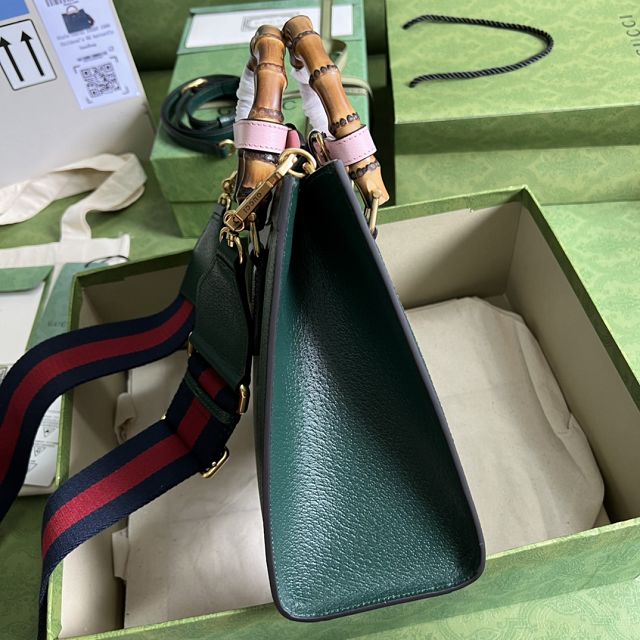 GG original calfskin diana small tote bag 702721 green