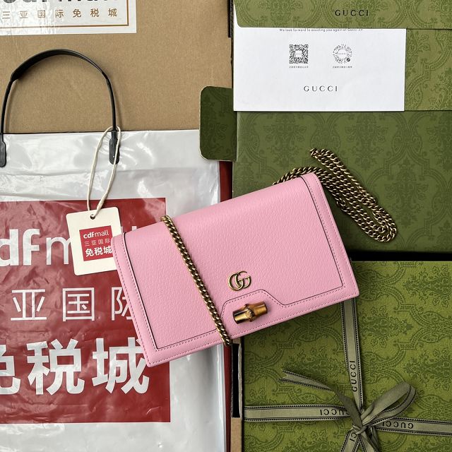 GG original calfskin diana mini bag 696817 pink