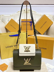 Louis vuitton original epi leather twist MM handbag M59884 khaki green