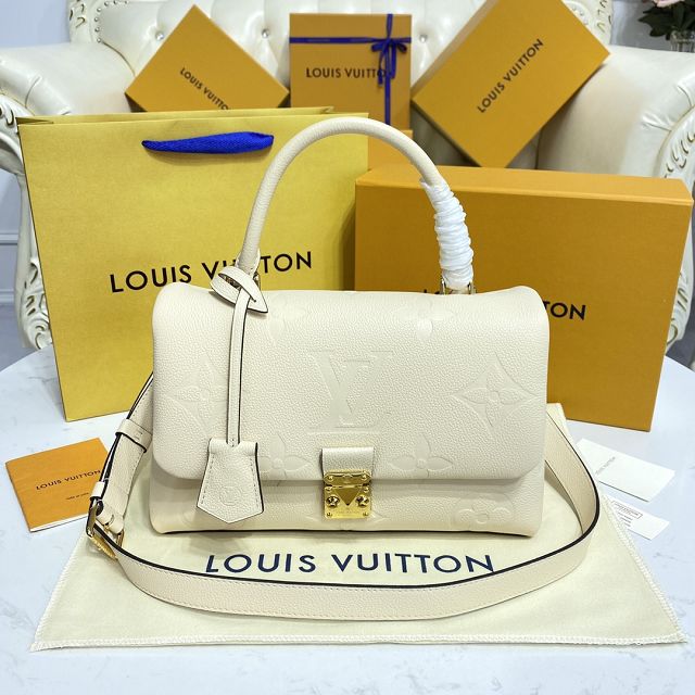 Louis vuitton original calfskin madeleine MM handbag M45976 white