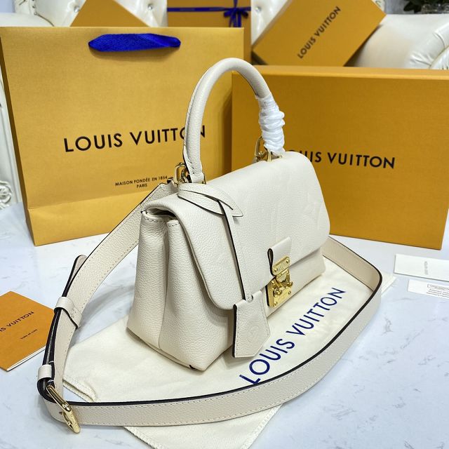 Louis vuitton original calfskin madeleine pm handbag M46008 white