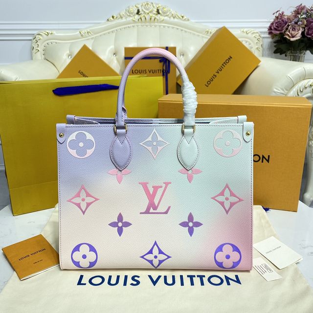 Louis vuitton original monogram onthego mm m20510 sunrise pastel	