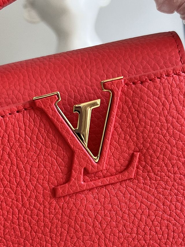 Louis vuitton original calfskin capucines mini handbag M20513 red