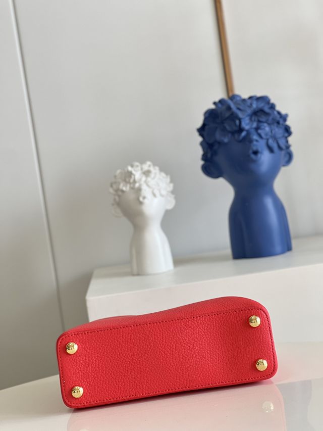 Louis vuitton original calfskin capucines BB handbag M59653 red