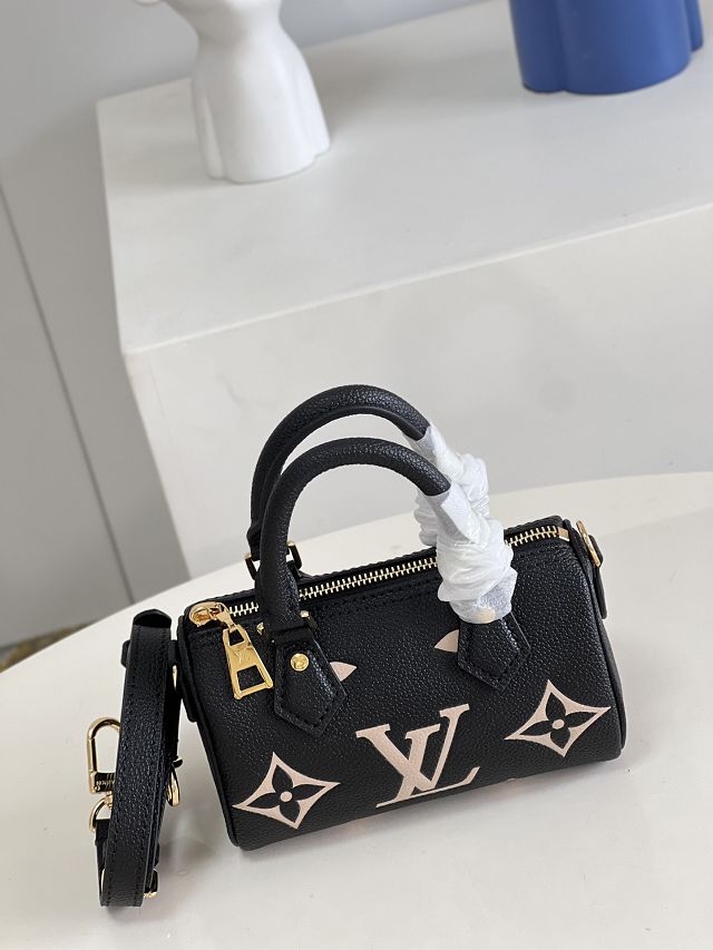 Louis vuitton original calfskin nano speedy M81456 black