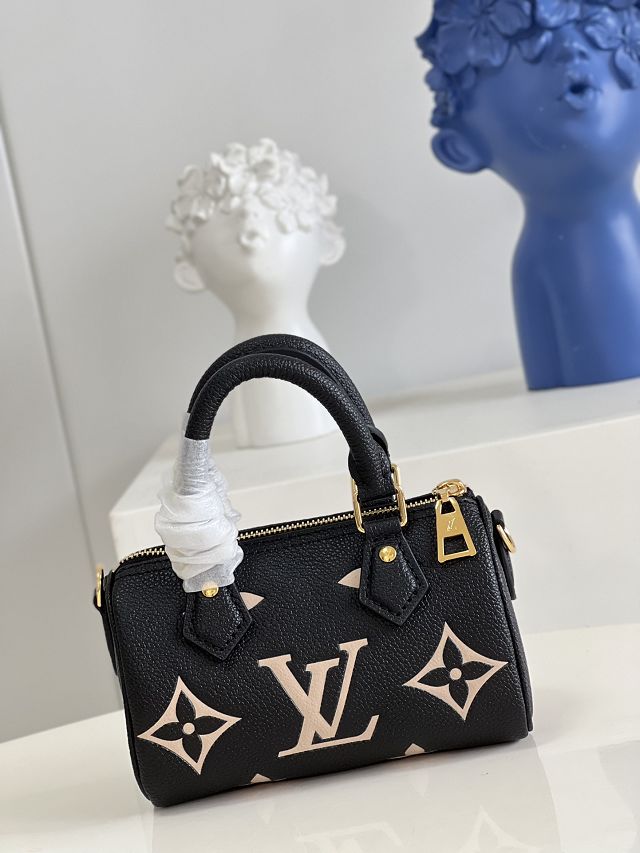 Louis vuitton original calfskin nano speedy M81456 black