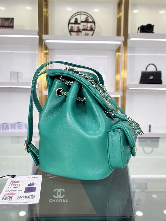 CC original lambskin mini backpack AS2908 green