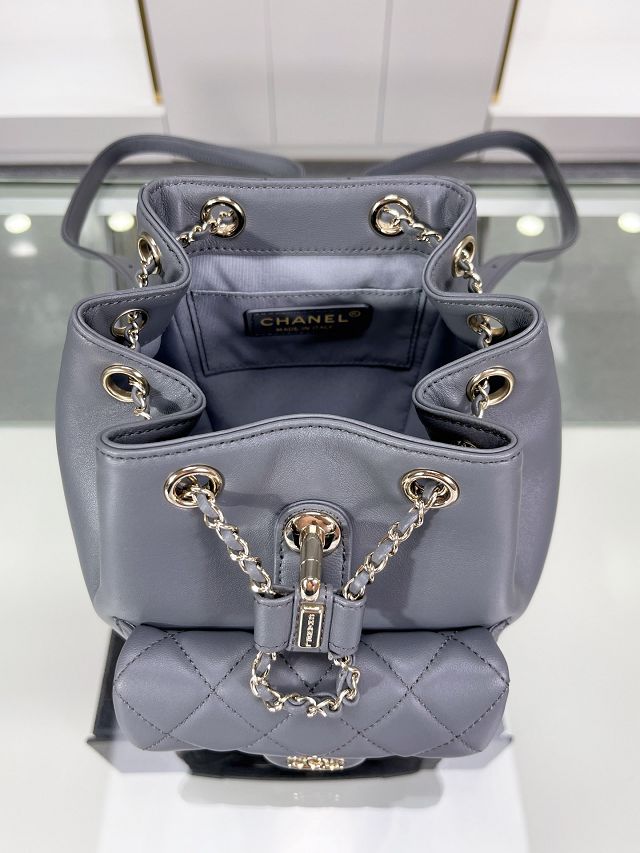 CC original lambskin mini backpack AS2908 grey