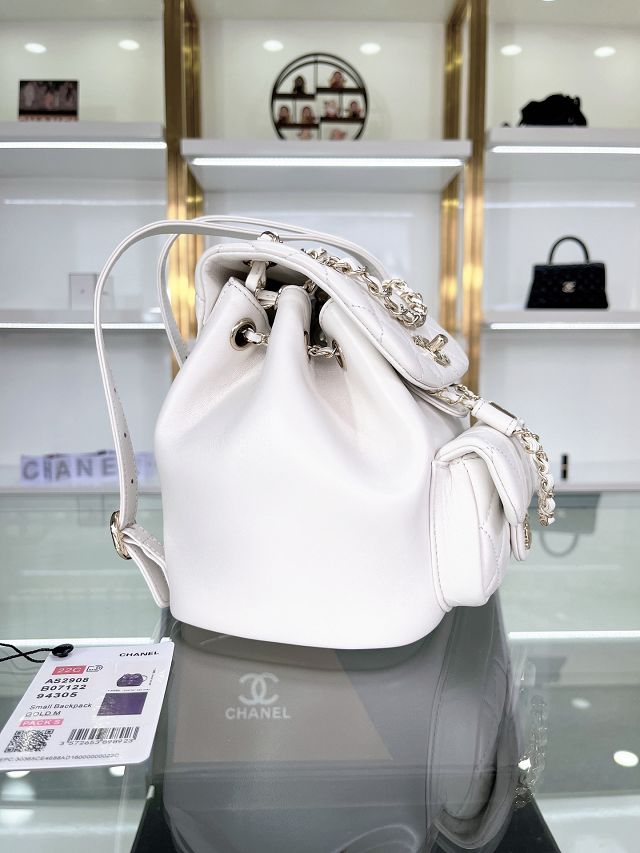 CC original lambskin mini backpack AS2908 white