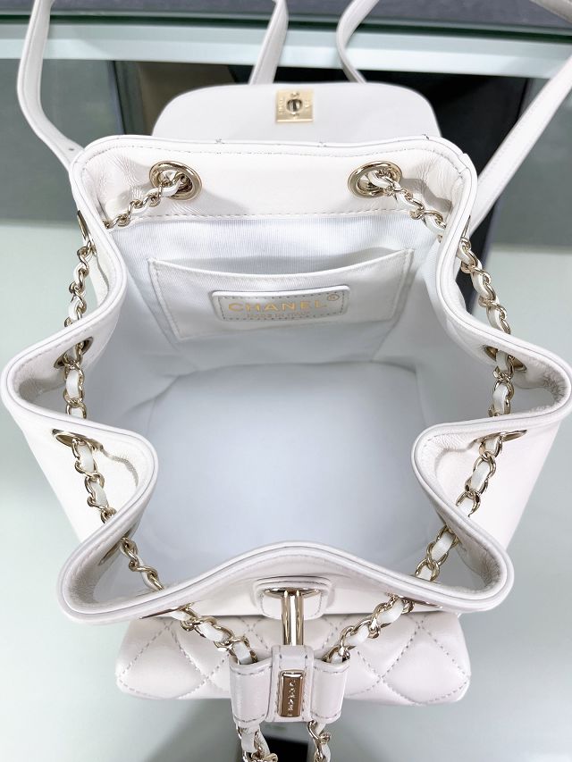 CC original lambskin mini backpack AS2908 white