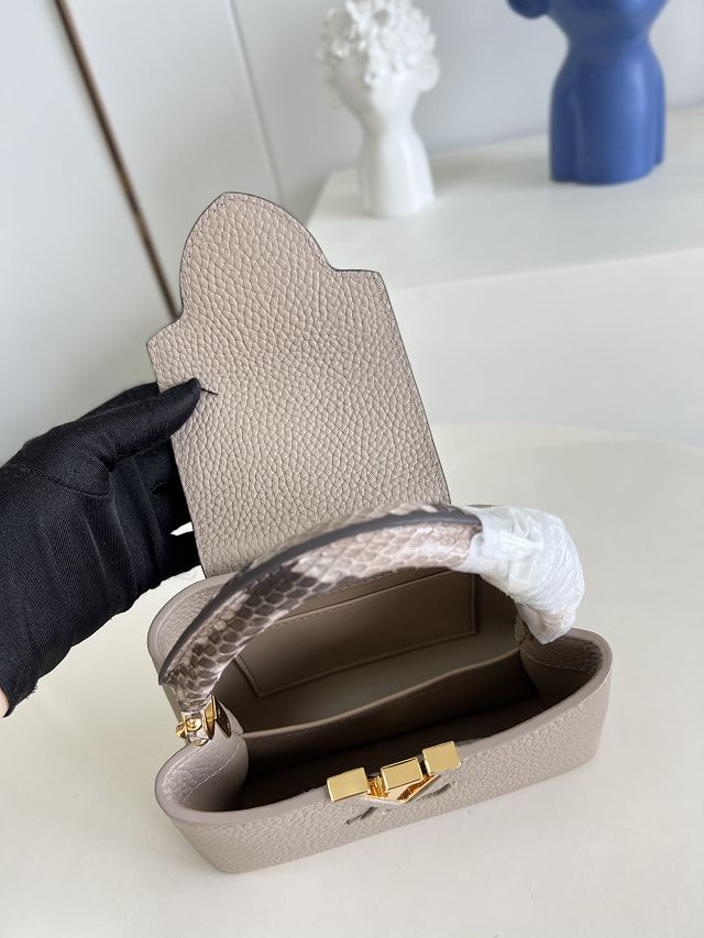 Louis vuitton original calfskin capucines mini handbag M55986 light coffee
