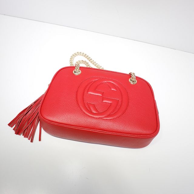 GG original calfskin chain shoulder bag 308983 red