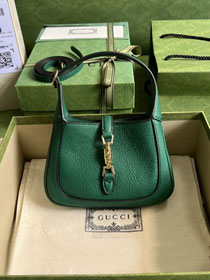 GG original grained calfskin jackie 1961 mini shoulder bag 637091 green