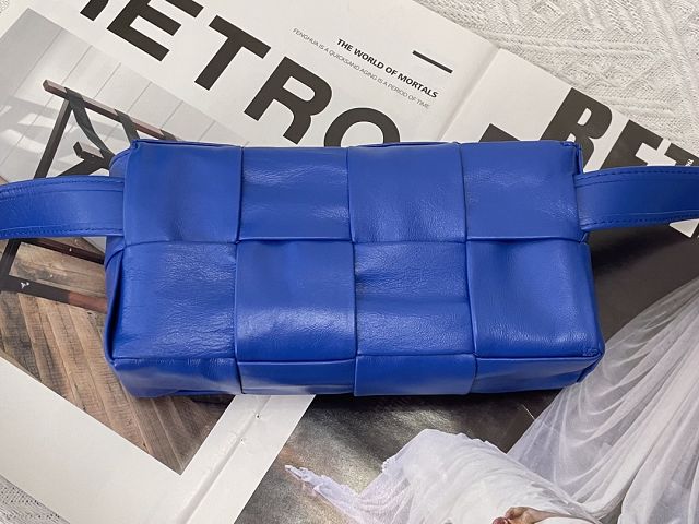 BV original calfskin cassette belt bag 651053 blue