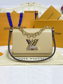 Louis vuitton original epi leather twist MM handbag M59033 apricot