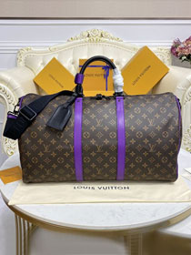 Louis vuitton original monogram canvas keepall 50 M46257 purple