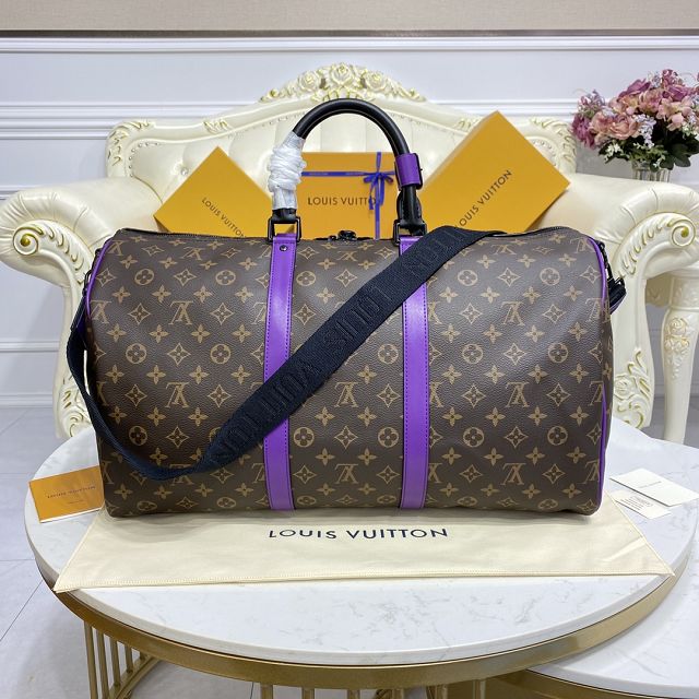 Louis vuitton original monogram canvas keepall 50 M46257 purple