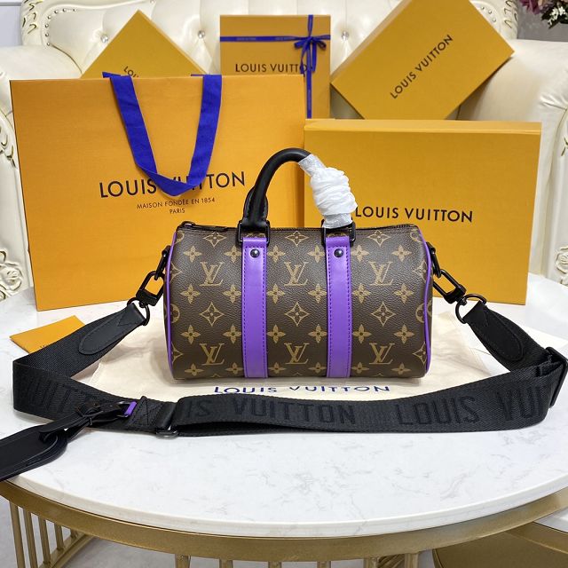 Louis vuitton original monogram canvas mini keepall 25 M46249 purple