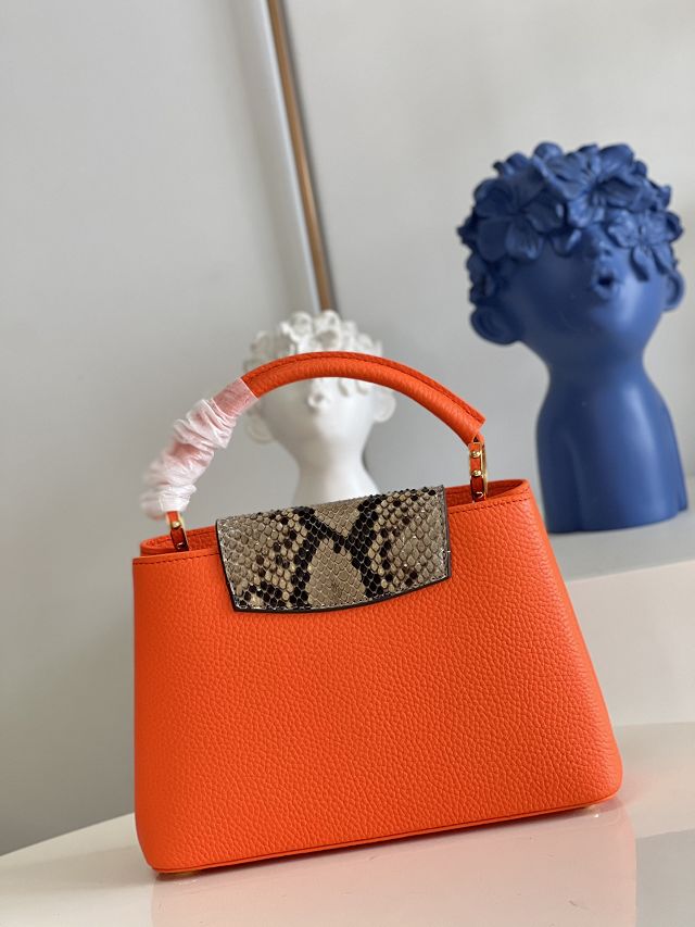 Louis vuitton original calfskin capucines BB handbag M92667 orange