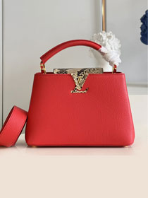 Louis vuitton original calfskin capucines BB handbag M92667 red