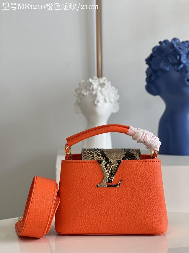 Louis vuitton original calfskin capucines mini handbag M55986 orange