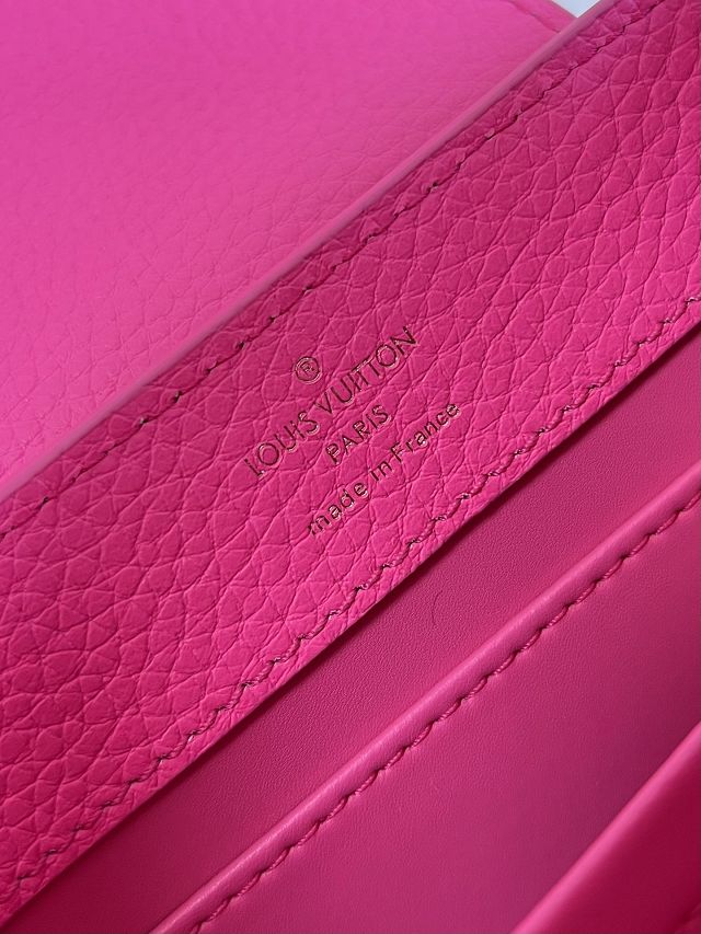 Louis vuitton original calfskin capucines mini handbag M20848 rose red