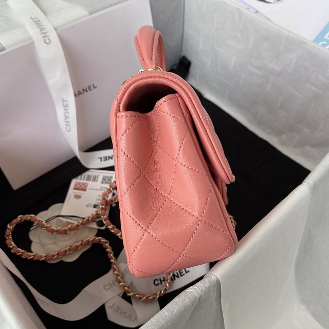 CC original lambskin top handle flap bag bag AS2431-2 pink