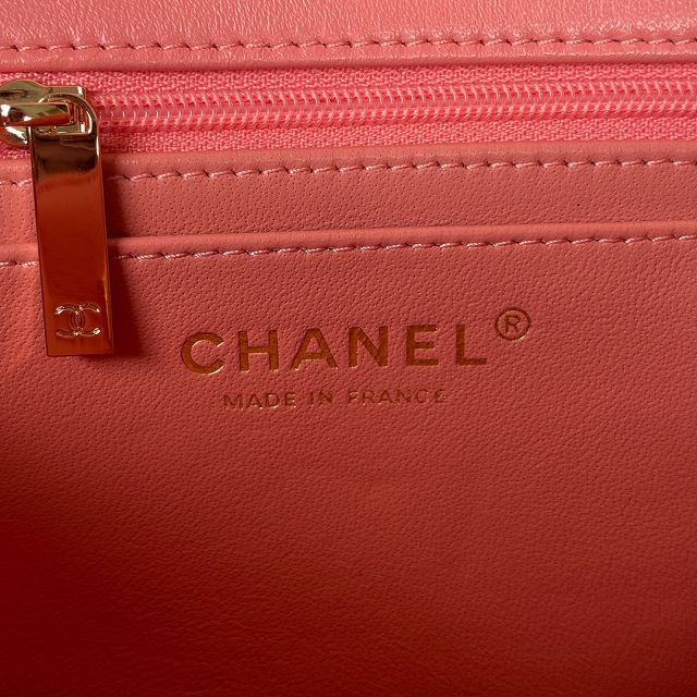 CC original lambskin top handle flap bag bag AS2431-2 pink