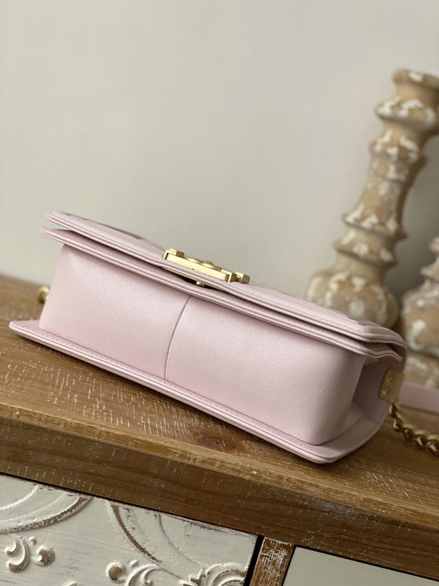 CC original grained calfskin medium boy handbag A67086 light pink