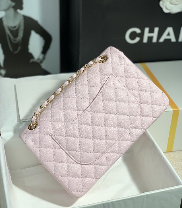 CC original grained calfskin medium flap bag A01112 light pink