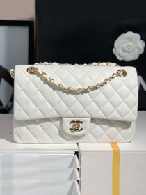 CC original grained calfskin medium flap bag A01112 white