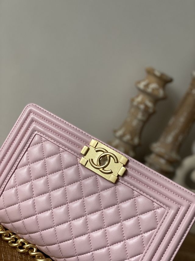 CC original lambskin medium boy handbag A67086 light pink