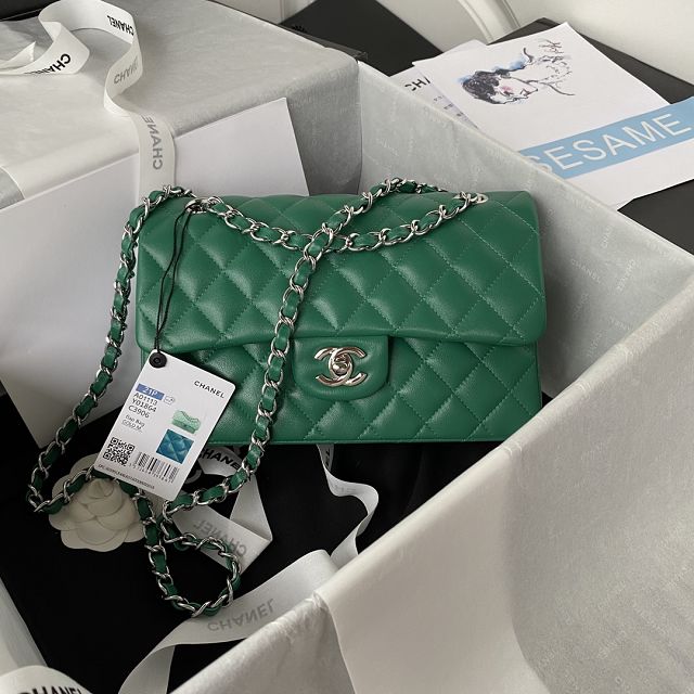 CC original lambskin medium flap bag A01112 green