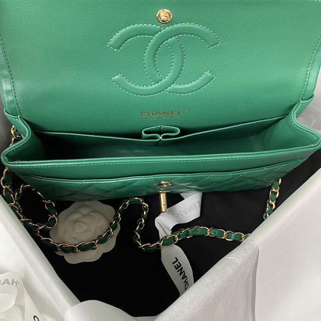 CC original lambskin medium flap bag A01112 green