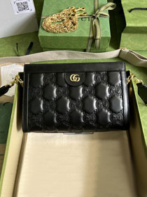 2022 GG original matelasse leather shoulder bag 702200 black