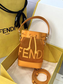 Fendi mesh small mon tresor bucket bag 8BS010 orange