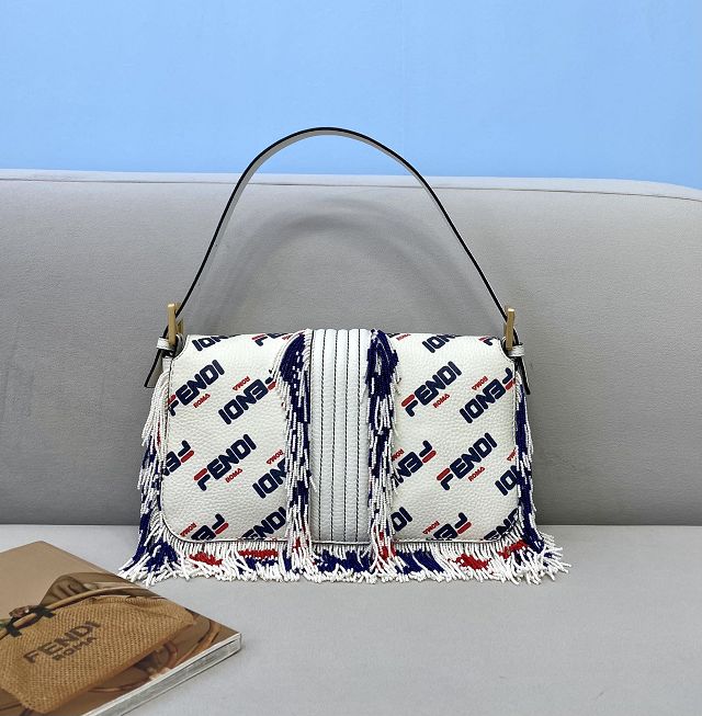 Fendi original calfskin medium baguette bag 8BR600-2 white