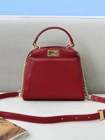 Fendi original calfskin mini peekaboo bag 8BN243 red