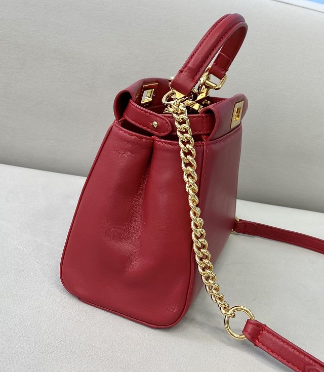 Fendi original calfskin mini peekaboo bag 8BN243 red