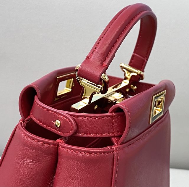 Fendi original calfskin mini peekaboo bag 8BN243 red