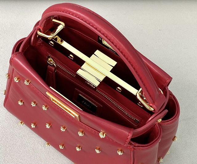 Fendi original calfskin mini peekaboo bag 8BN243-2 red