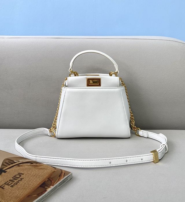 Fendi original calfskin mini peekaboo bag 8BN243-2 white