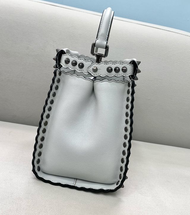 Fendi original calfskin small peekaboo bag 8BN244 ice blue