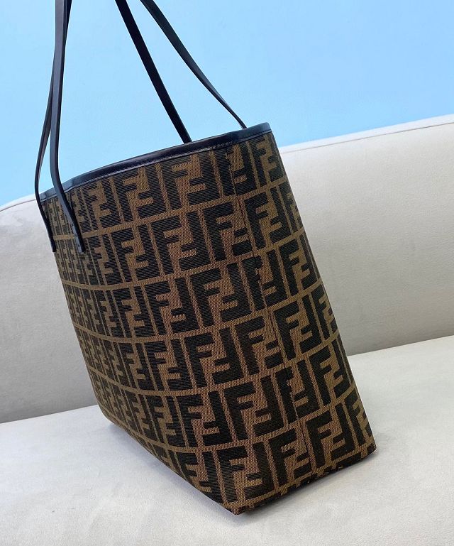 Fendi original fabric medium tote shopping bag 8BR338 brown